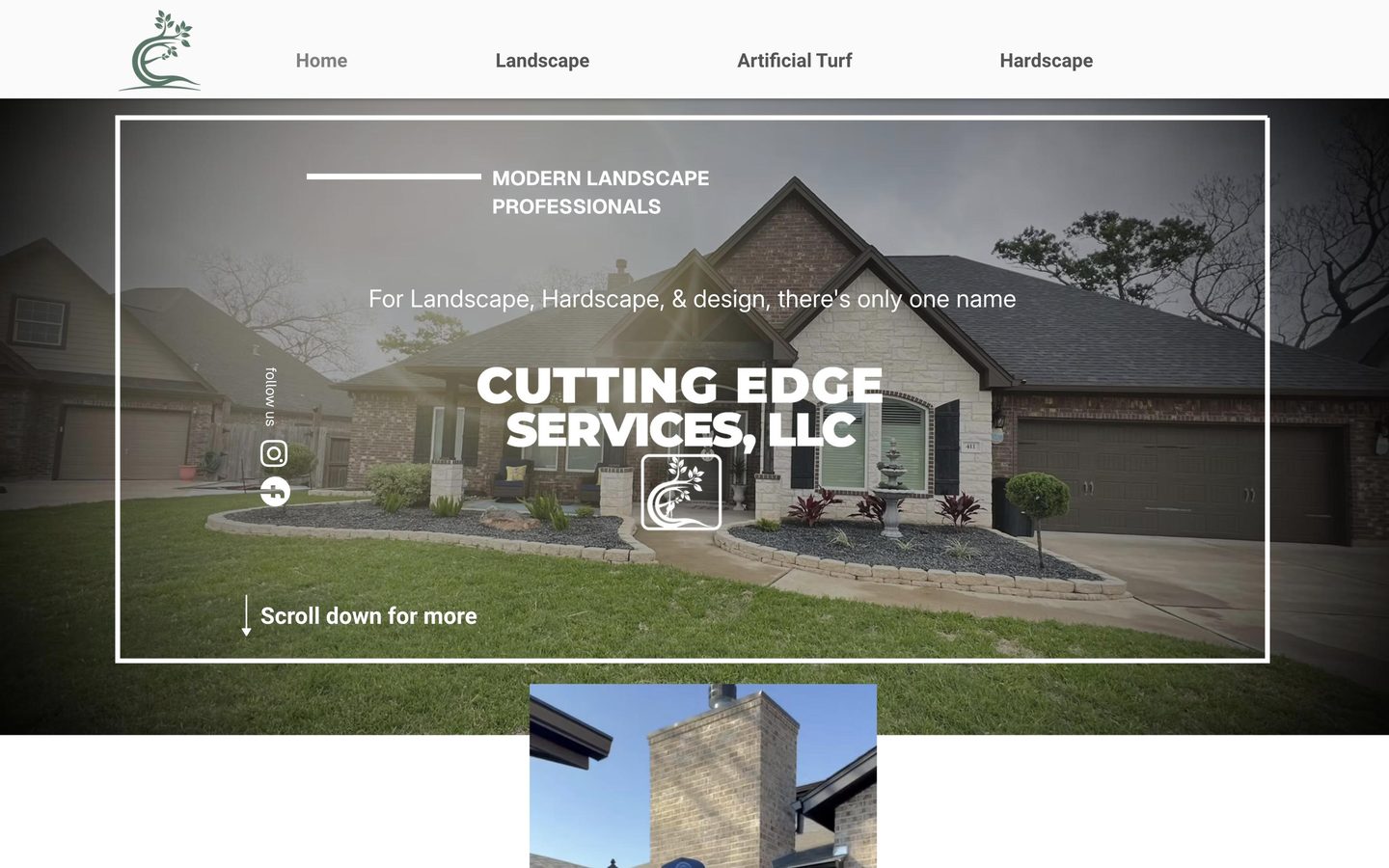 Cutting Edge Services homepage shown on a desktop monitor